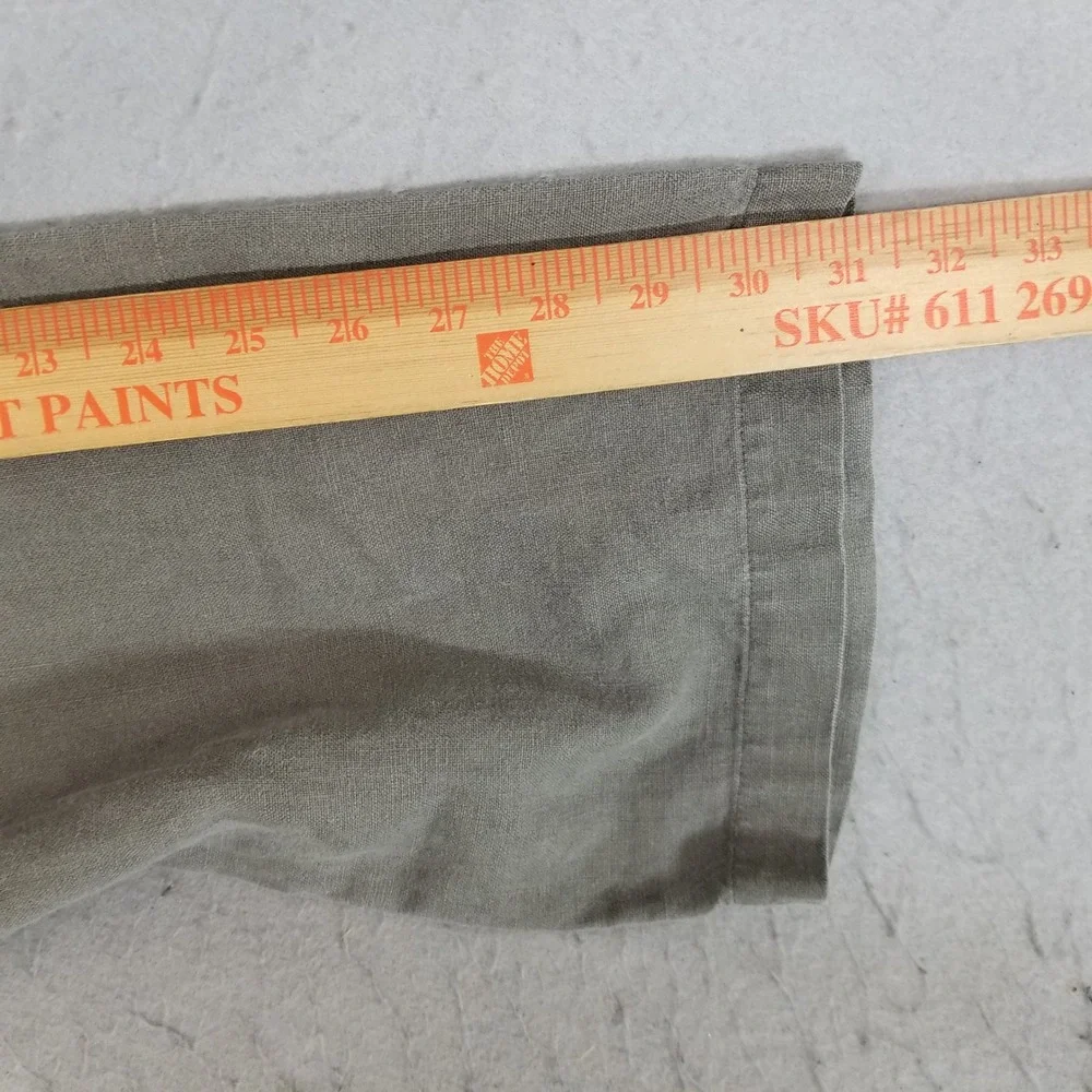 Tasso Elba Pants Mens S Green 100% Linen Drawstring Waist Straight Leg Casual